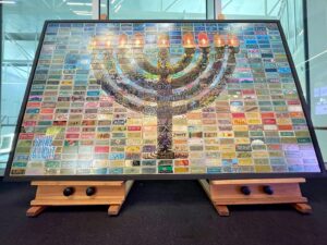 Menorah made out of tiles